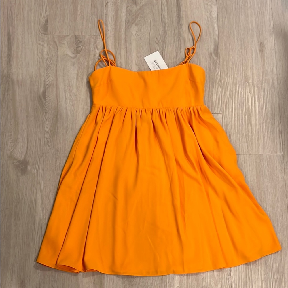Amanda Uprichard Orange Spaghetti Strap Sundress